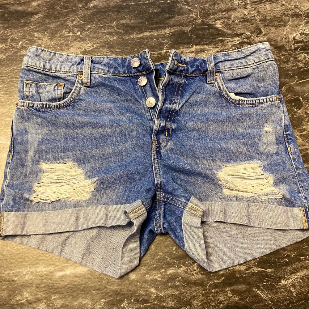 H&M Distressed Blue Jean Shorts